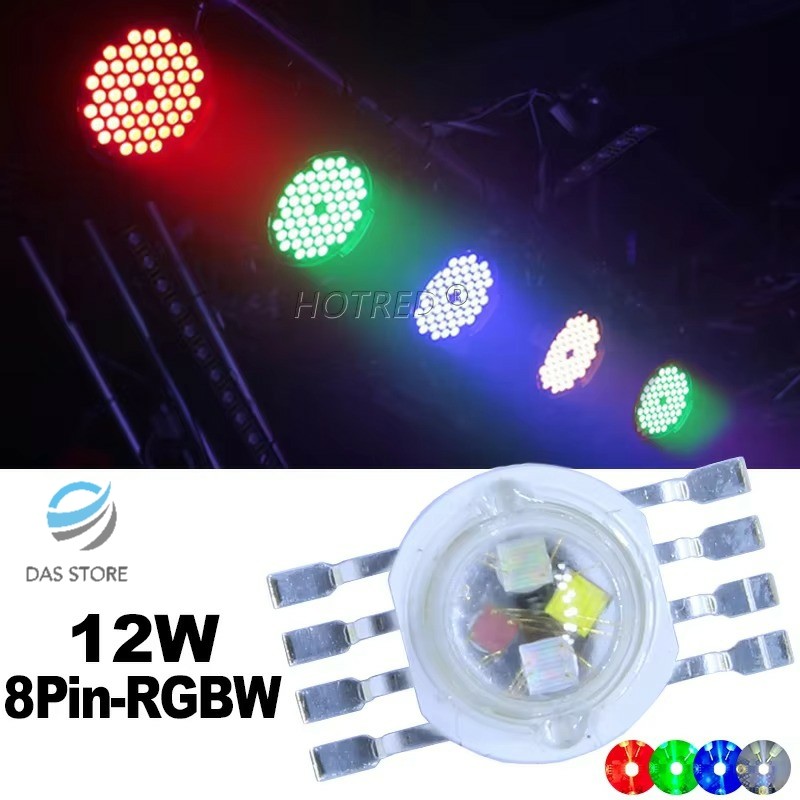 LED 45MIL RGBW 8Pin ชิป LED พลังงานสูง 3W รวม 12W สีสัน Four Core แหล่ง DIY สําหรับ LED Stage Light 