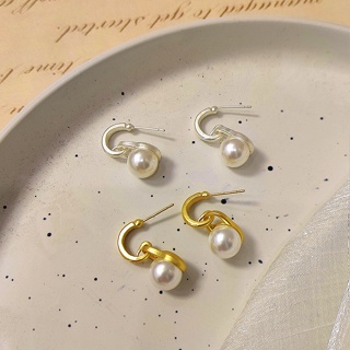 S925 Silver needle French vintage pearl earrings female earrings light extravagant advanced sense earrings minority temperament unique earrings