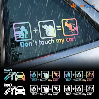 สติกเกอร์สะท้อนแสง ลาย Dont Touch My Car แบบสร้างสรรค์ สําหรับตกแต่งหน้าต่างรถยนต์