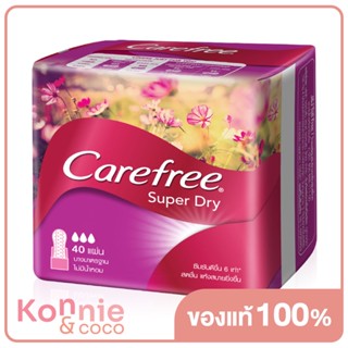 Carefree แผ่นอนามัย Super Dry Regular Unscented 40pcs แคร์ฟรี ซุปเปอร์ ดราย แผ่นอนามัย ไม่มีน้ำหอม.