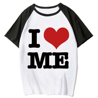 เสื้อยืด พิมพ์ลายมังงะ i Love Me สไตล์ญี่ปุ่น สตรีท สําหรับผู้หญิง