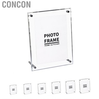 Concon Transparent Photo Frame Acrylic Picture to Display  and Photos with Metal Rack