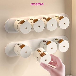 Aroma กล่องปรุงรส ติดผนัง พลาสติก แม่เหล็ก เครื่องปรุง กระปุก แบบกด มองเห็นได้ ชนิดกด พร้อมสติกเกอร์ เครื่องเทศ ภาชนะครัว