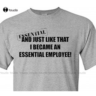 เสื้อยืด ผ้าฝ้าย พิมพ์ลาย Essential Employee Tshirt 2 Panic สําหรับผู้ชาย