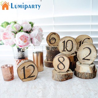 Lumiparty บล็อคไม้แกะสลักตัวเลข 1-10 สําหรับตกแต่งโต๊ะงานแต่งงาน