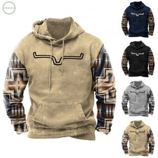 GORGEOUS~Men Graphics Pullover Hoodies Hooded Sweatshirts Long Sleeve Loose Jumper Tops