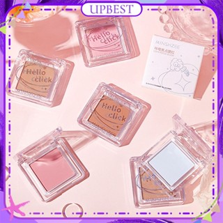 ♕ Minshhzee Monochrome Blush Natural Matte สีชมพู สีส้ม สีฟ้า Rouge Pigment ง่ายต่อการสี Non Flying Powder แต่งหน้าติดทนนาน 6 แบบ UPBEST