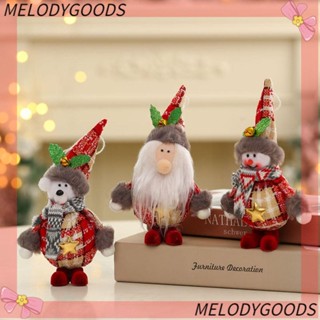 Melodg จี้ตุ๊กตาซานตาคลอส สโนว์แมน น้ําหนักเบา พร้อมสายแขวน สําหรับตกแต่งต้นคริสต์มาส 2 ชิ้น