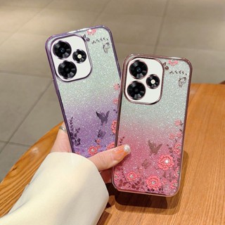 เคสโทรศัพท์ซิลิโคน TPU แบบนิ่ม ลายดอกไม้ กันกระแทก ไล่โทนสี สําหรับ Infinix Hot 30 30i 20 12 Play Hot30 Hot30i 4G 2023