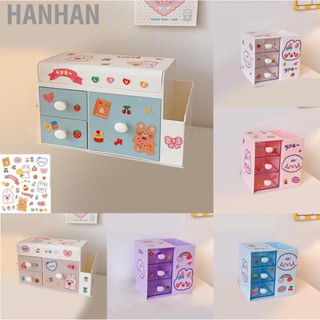 Hanhan Desktop Storage Box Cute Plastic Drawer Large  Cosmetic for Office Home