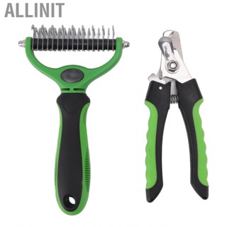 Allinit Pet Undercoat Rake Double Sided Knots  Hair Shedding Comb With Clipper EC