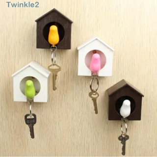 Twinkle พวงกุญแจรังนก ขนาดเล็ก สร้างสรรค์ ติดผนัง รูปบ้านนก กันหาย สําหรับบ้าน