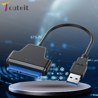 Tcuteit อะแดปเตอร์แปลงสายเคเบิล USB เป็น SATA 20 50 ซม. USB3.0 สําหรับโน้ตบุ๊ก 2.5 นิ้ว