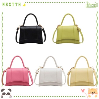 Nextth กระเป๋าสะพายไหล่ สะพายข้าง หนัง PU สีพื้น แฟชั่นสําหรับสตรี