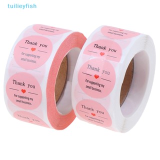 Tuilieyfish สติกเกอร์ฉลากกระดาษ ลาย Thank You สีชมพู สําหรับติดตกแต่งสมุดภาพ 500 ชิ้น