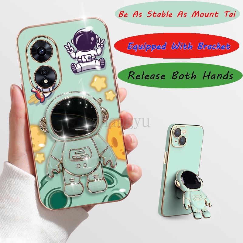ปลอก OPPO A17 A98 5G RENO 8T 4G A18 A38 A60 3D Planet นักบินอวกาศขาตั้งเคสโทรศัพท์ซิลิโคนกันกระแทกกรณีการออกแบบใหม่และ Soft Case เคสป้องกัน