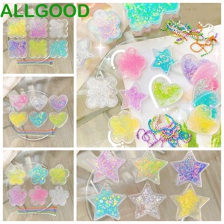 Allgoods Goo Goo Plate พวงกุญแจทรายดูดกลิตเตอร์ แบบใส ของเล่นสําหรับเด็ก