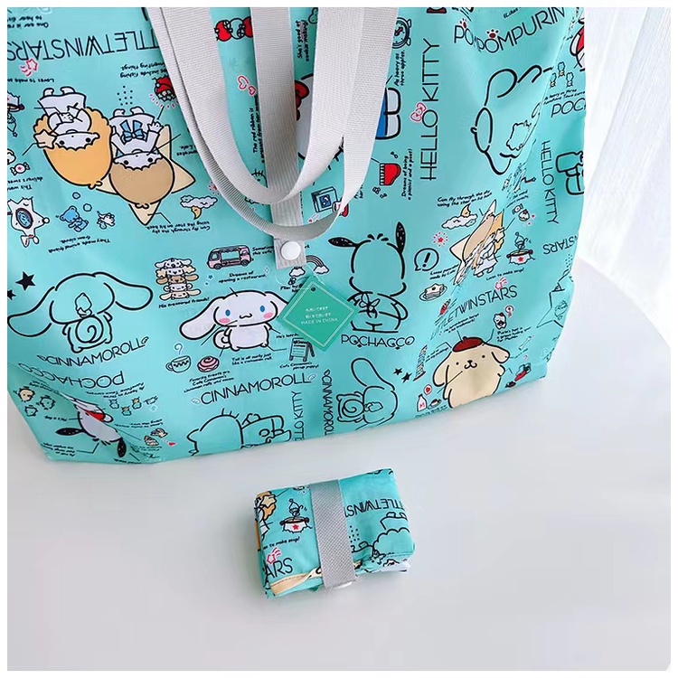 กระเป๋าช้อปปิ้ง กันน้ํา ขนาดใหญ่ จุของได้เยอะ แบบพกพา ลายการ์ตูน Snoopy Cinnamon Dog แบบพับได้ น้ําหนักเบาพิเศษ สําหรับซูเปอร์มาร์เก็ต