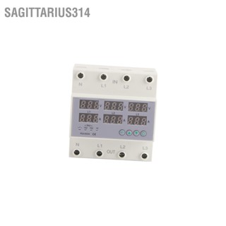 Sagittarius314 3 เฟส DIN Rail โวลต์มิเตอร์แอมมิเตอร์แรงดันไฟฟ้าเกินอัตโนมัติป้องกันกระแสเกิน AC 390-500V