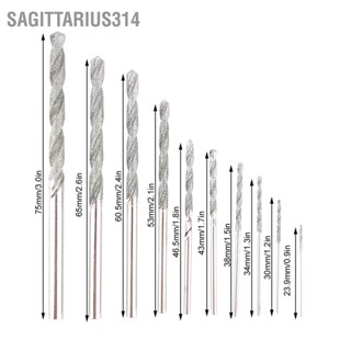 Sagittarius314 ชุดดอกสว่านปลายเพชร 10x ดอกสว่านสำหรับหินกระเบื้องแก้ว 0.8-4.0 มม