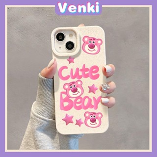 VENKI - เข้ากันได้สำหรับ เคสไอโฟน เคสไอโฟน11 เคส iphone 11 กรณีเป็นมิตรกับสิ่งแวดล้อมย่อยสลายได้สีขาวกรณีกันกระแทกน่ารักการ์ตูนหมีสีชมพูเข้ากันได้กับ iPhone 15 14 PRO MAX 13 PRO MAX 12 PRO MAX XR XS 7 8 PLUS