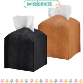 WISDOMEST กล่องทิชชู่ หนัง PU สไตล์โมเดิร์น สําหรับตกแต่งห้องน้ํา เคาน์เตอร์โต๊ะเครื่องแป้ง 2 ชิ้น