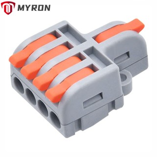 Myron บล็อกขั้วต่อสายไฟ อเนกประสงค์ เข้า 1 ออก 4 สีส้ม 24-12 AWG 10 ชิ้น