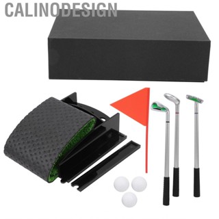 Calinodesign Desktop Golf Toy Set Mini Green Putter and Ball for Fans