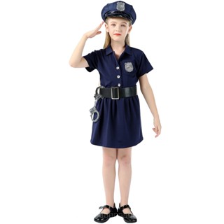 [0709]SZMRP-COS-G S-XL Police Performance Wear Halloween Costume Boys Girls Girls Police Uniform Kids Costumes Cosplay Comic  Animation  Gift  PHDX