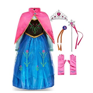 [0717]JHLQ-COS-G Frozen Princess Elsa Dress Aisha Anna Dress Childrens Long-Sleeved Dress Performance Wear Girl cosplay  girl  IJUB