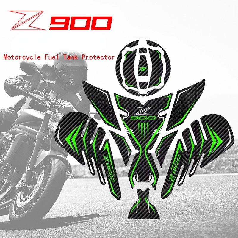 สติกเกอร์ติดรถ Z900 สติกเกอร์คาร์บอนไฟเบอร์ 3D กันน้ํา FOR Kawasaki Z 900 สติ๊กเกอร์กันรอยถังน้ํามัน