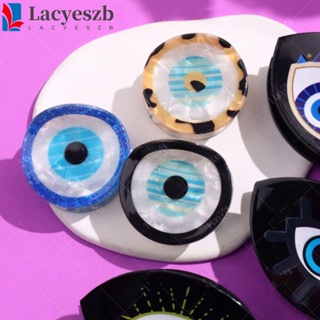 Lacyeszb กิ๊บติดผมหางม้า PVC รูปปีศาจ สีฟ้า สไตล์สร้างสรรค์ สําหรับผู้หญิง