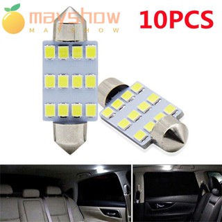 Mayshow หลอดไฟอ่านหนังสือ LED COB 2835 12SMD 39 มม. สีขาว สําหรับรถยนต์ 10 ชิ้น 10 ชิ้น