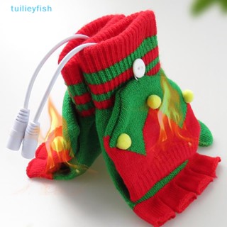 【tuilieyfish】ถุงมือไฟฟ้า แบบอุ่นมือ ชาร์จ USB เหมาะกับฤดูหนาว สําหรับคริสต์มาส【IH】