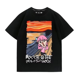 เสื้อยืดผ้าฝ้าย 100% พิมพ์ลายอนิเมะ Mount Fuji Lonely rock bocchi the rock bocchi the rock Ichiri Goto bocchi Sauce Moe Dou Yamada Ryokita Kita Yudai Idi Tomoi สีรุ้ง สองมิติ แฟชั่นฤดูร้อน สําหรับผู้ชาย