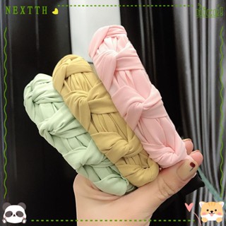 Nextth ที่คาดผมแฟชั่น เครื่องประดับผม คุณภาพสูง พับได้ สีพื้น