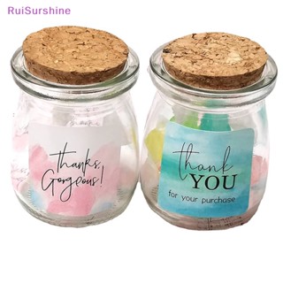 Ruisurshine สติกเกอร์ Thank You ขนาดเล็ก 4 ซม.*4 ซม. สําหรับติดตกแต่งบรรจุภัณฑ์ 100 ชิ้น ต่อแพ็ก