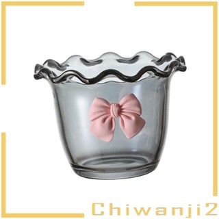 [Chiwanji2] ชามแก้วใส รูปดอกไม้ อเนกประสงค์ สําหรับใส่ไอศกรีม โยเกิร์ต ชา น้ําผลไม้ สมูทตี้ เอสเปรสโซ่