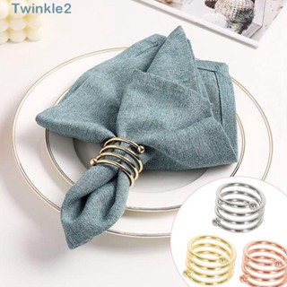 Twinkle แหวนโลหะ สีเหลือง สีทอง สําหรับรัดผ้าเช็ดปาก