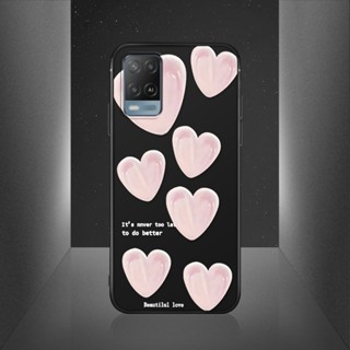 เคสโทรศัพท์ซิลิโคน TPU แบบนิ่ม ลายหัวใจ กันกระแทก สําหรับ OPPO A16 A16K A16E A54 A55 A74 4G 5G A94 A95 Reno 5F