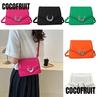 Cocofruit กระเป๋าสะพายไหล่ กระเป๋าถือ หนัง Pu ทรงสี่เหลี่ยม แต่งซิป สีพื้น สําหรับสตรี