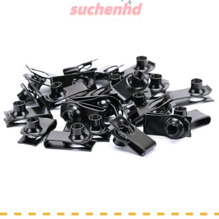 Suchenhd น็อตสปริง รูปตัว U เหล็ก สีดํา 1*0.3 นิ้ว ทนต่อการกัดกร่อน สําหรับประตู 20 ชิ้น