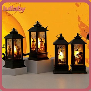 Lullaby โคมไฟ LED รูปปราสาทฟักทอง ฮาโลวีน แนวเรโทร แบบพกพา DIY สําหรับตกแต่งปาร์ตี้ฮาโลวีน