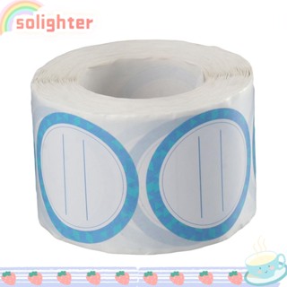 Solighter สติกเกอร์ฉลากโฮมเมด ทรงกลม สีฟ้า มีกาวในตัว 2 In 500 ชิ้น