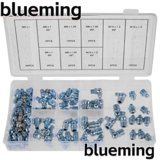 Blueming2 ชุดข้อต่อจาระบีไฮดรอลิก โลหะ 90 องศา 45 องศา M6 M8 M10 110 ชิ้น