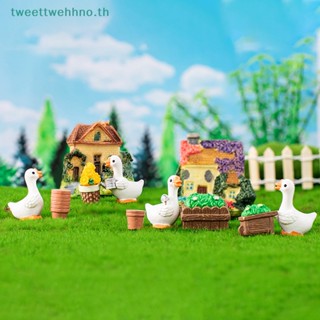 Tweettwehhno ตุ๊กตาห่านจิ๋ว งานฝีมือ สําหรับตกแต่งบ้าน โต๊ะ รถยนต์ DIY