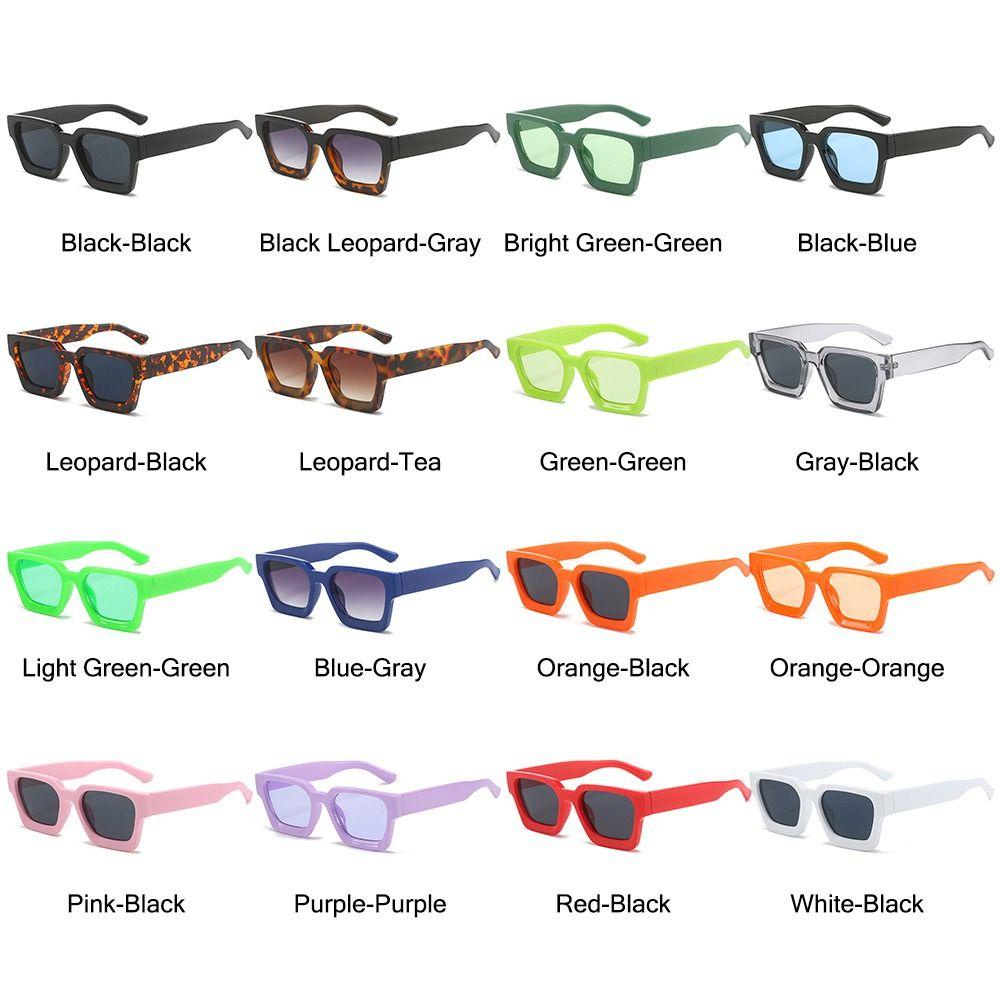 Shoogth แว่นตากันแดดแฟชั่น ทรงสี่เหลี่ยมผืนผ้า แบบหนา ป้องกัน UV400 Y2K สีดํา สําหรับผู้หญิง และผู้ชาย