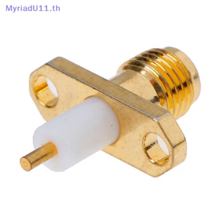 Myriadu SMA แจ็คซ็อกเก็ตตัวเมีย PTFE พร้อมตัวเชื่อมต่อแผงหน้าแปลน RF 2 รู