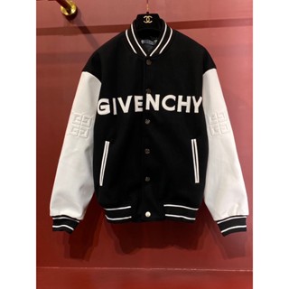 ใส่ได้ทั้ง ญ ช ♥ เช็คสินค้าก่อนสั่ง GIVENCHY WOOL BOMBER JACKET เสื้อคลุม แจ็คเก็ต ผ้าวูล แต่งแขนหนัง จีวองชี