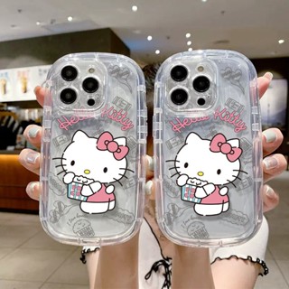 เคสโทรศัพท์มือถือ TPU แบบนิ่ม ลายการ์ตูนคิตตี้ สําหรับ iPhone 15 15 Plus 15 Pro 15 Pro Max 15 Ultra